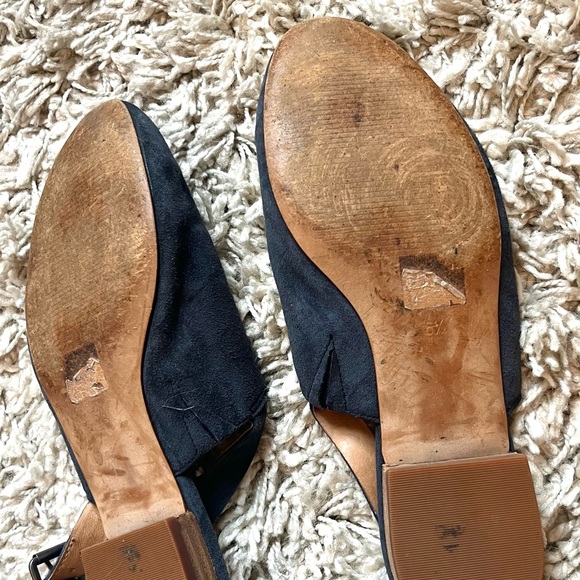 Madewell blue suede sling back heeled mules - Picture 11 of 16